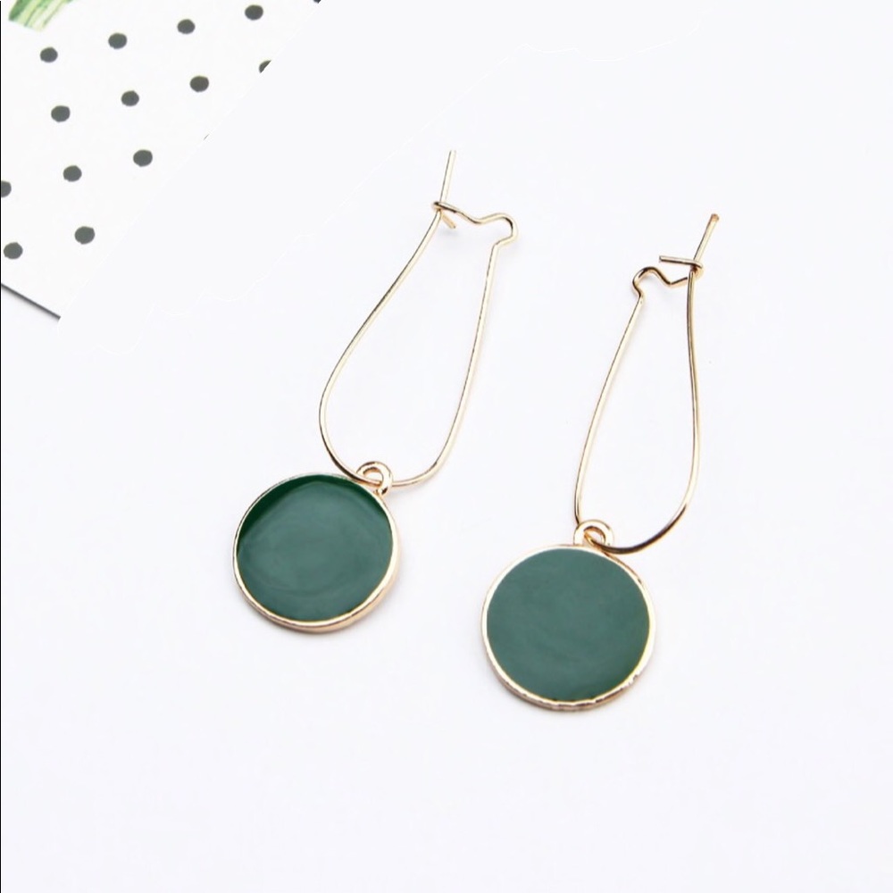 Flat Disc Gemstone Earrings